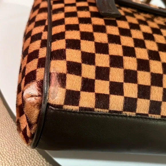 Louis Vuitton LV Damier Sauvage Pony Hair Handbag w COA - edge and corner wear - Picture 7 of 17